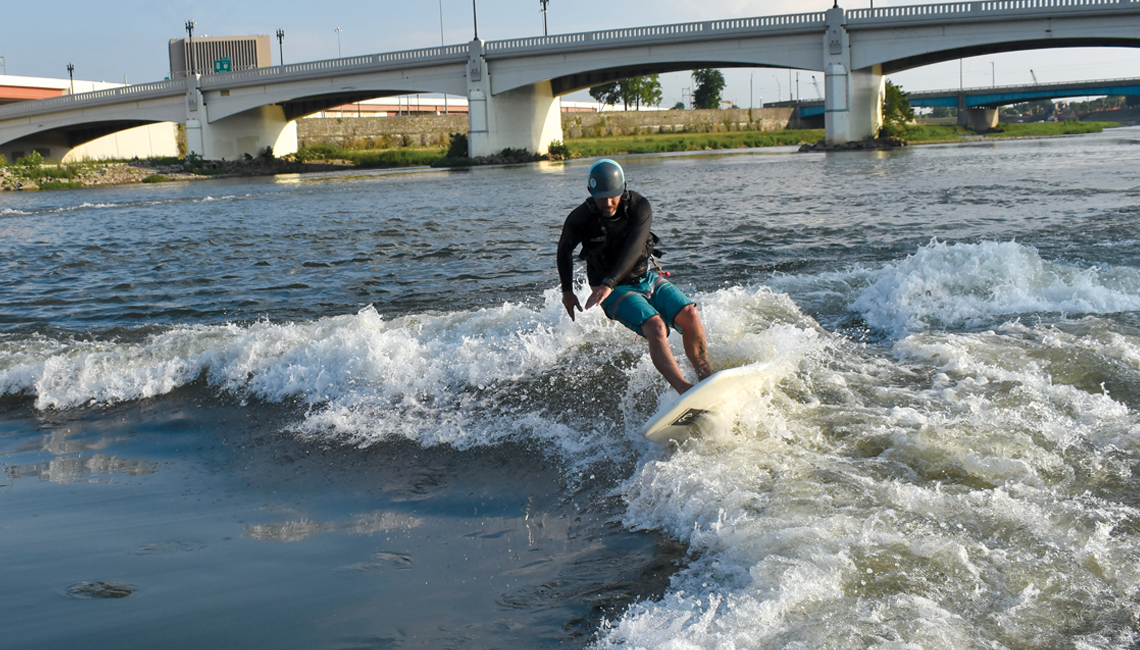 Surfing on the Great Miami River