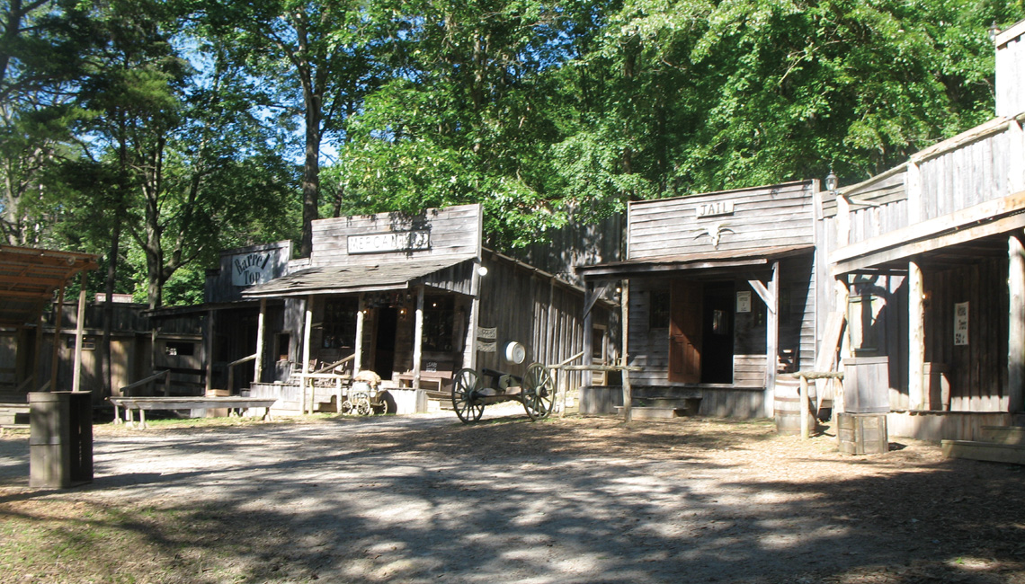 More than 30 buildings sit on 2 acres at Dogwood Pass, offering a full day of activities for visitors. 
