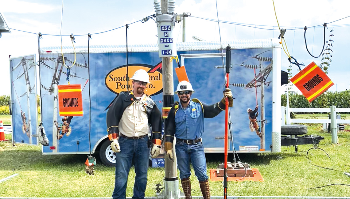 South Central Power lineworkers at demonstration