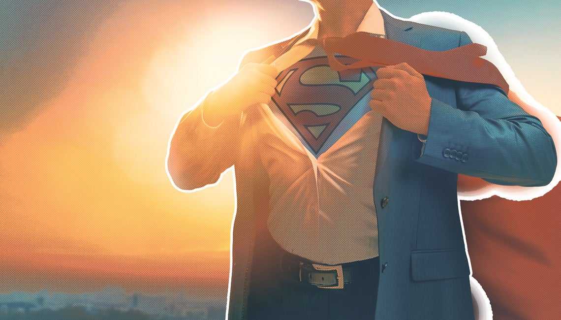 A comic drawing of Superman