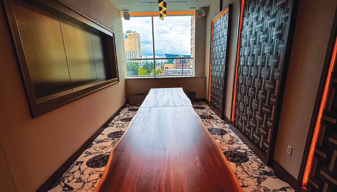 A beautiful hand-made wood table