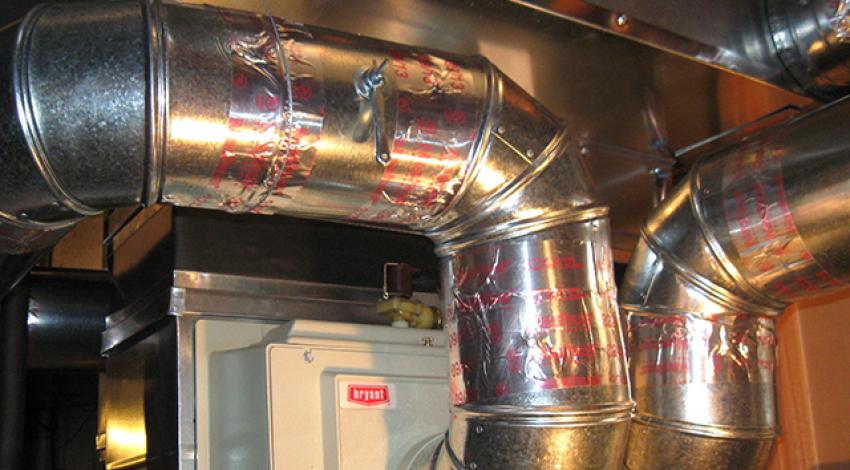 A picture of ductwork in a home.