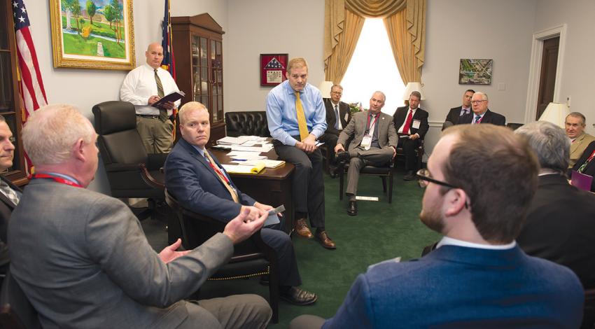 U.S. Rep. Jim Jordan listens to a point during a meeting with leaders from Ohio electric cooperatives during the 2018 legislative conferences in Washington, D.C.
