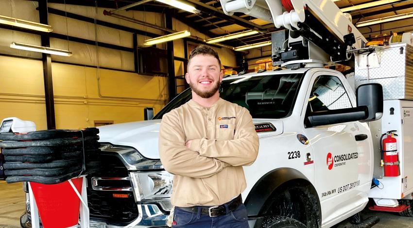 Travis Wise trained at a trade school near his home before he began his apprenticeship lineworker training for Consolidated Cooperative in Mount Gilead.
