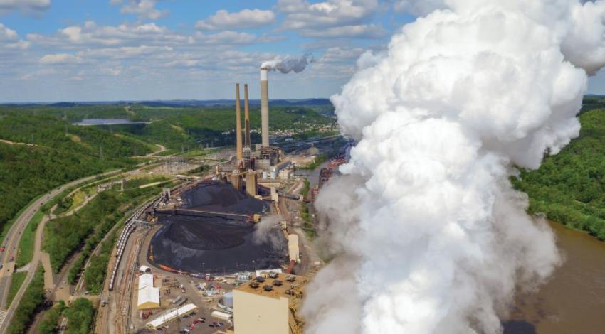 An overhead view of the Cardinal Power Plant in Brilliant, Ohio. 