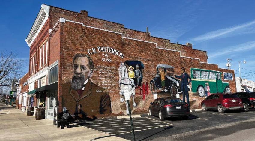 A mural in downtown Greenfield, Ohio