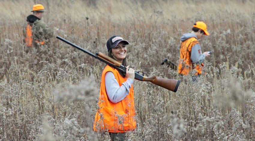 hunters in field
