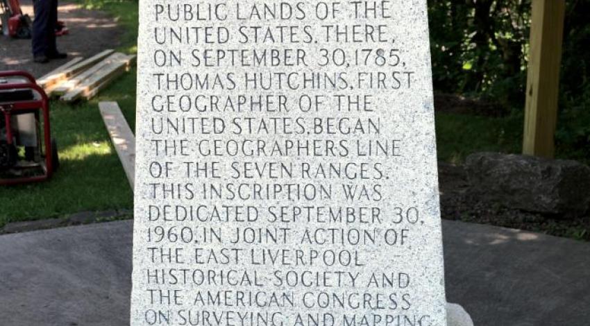 A monument in Ohio that commemorates three Jeffersonian ideals that were pivotal to the Land Ordinance