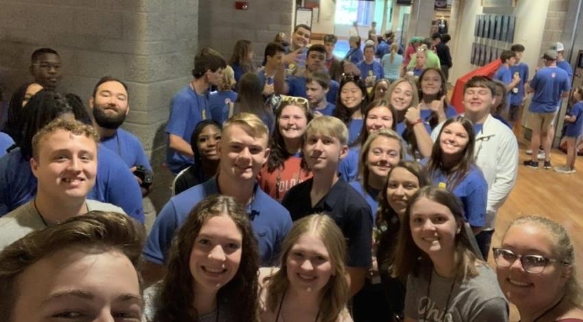 Large group of teenagers