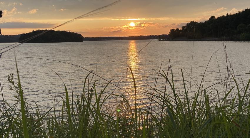 sunset over a lake