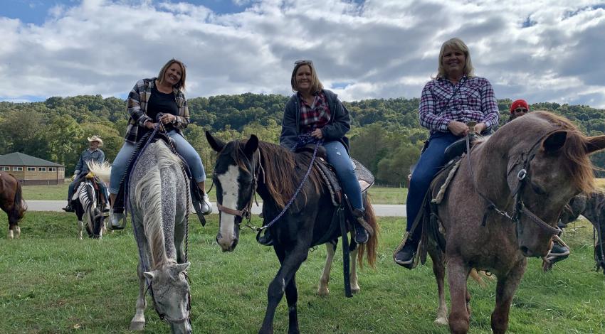 three women on horses