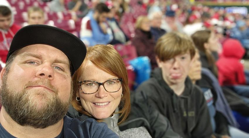 people in stands at baseball park