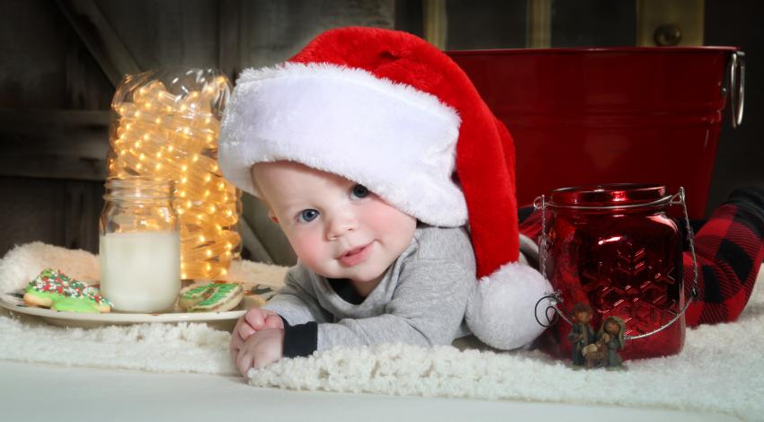 baby in Santa hat