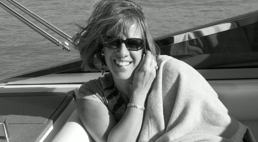 woman in sunglasses on boat
