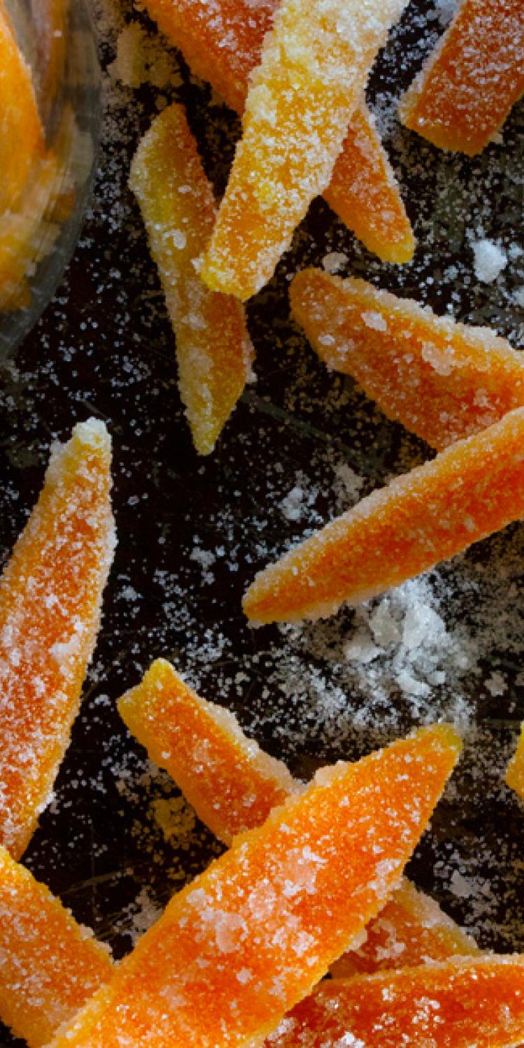 Candied Orange Peels and Orange-Infused Simple Syrup