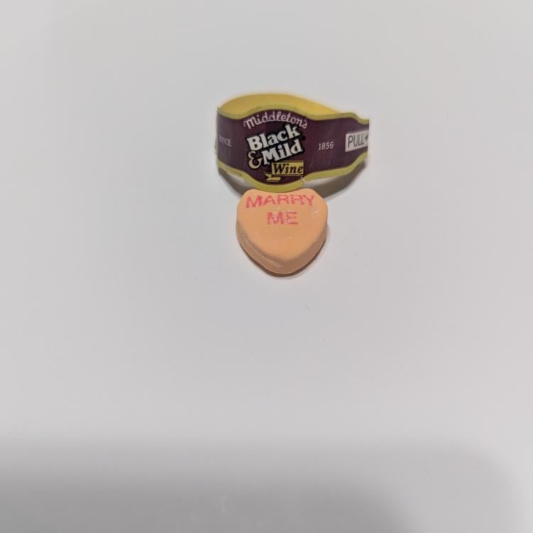 candy heart and cigar band