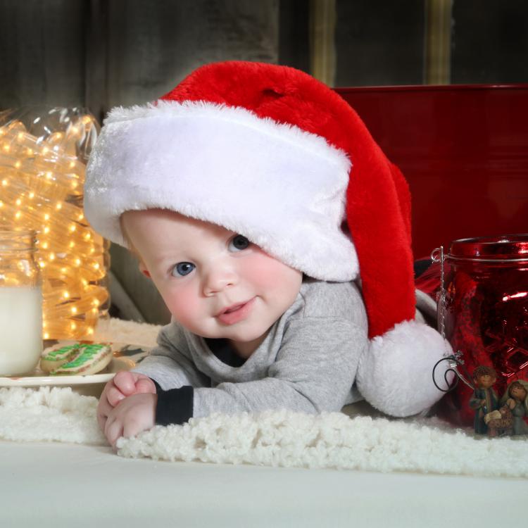 baby in Santa hat