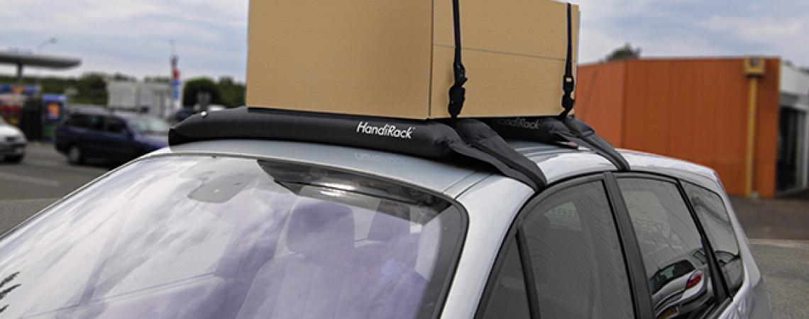 A picture of the HandiRack on a car.