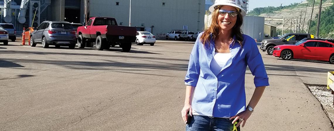 Bethany Schunn, plant manager for Cardinal Power Plant, smiles for a photo.