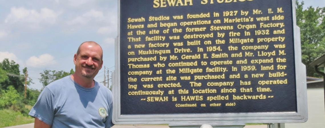 Sewah Studios owner Bradford Smith with his company’s own marker.