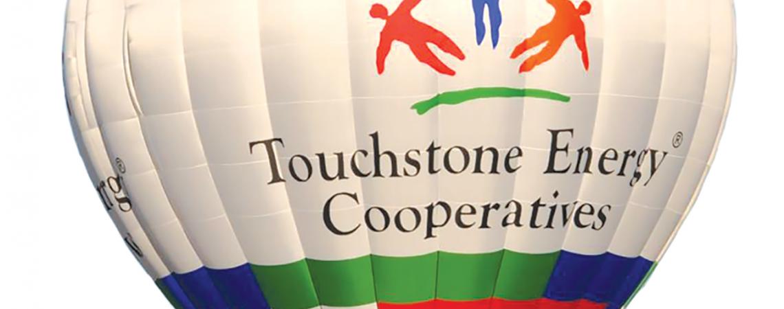 A hot-air balloon with the logo for Touchstone Energy Cooperatives