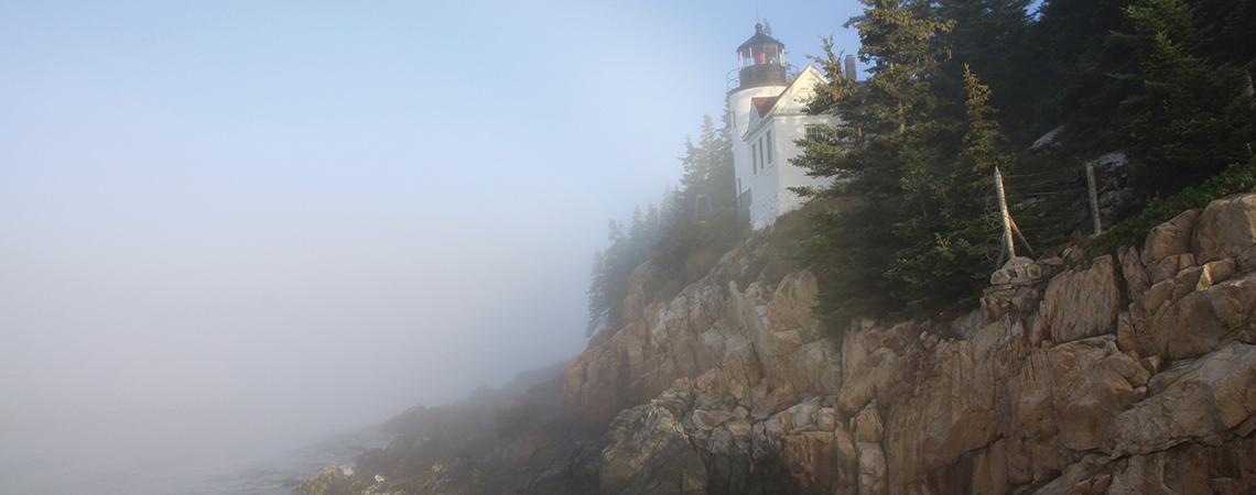 Lighthouse in fog