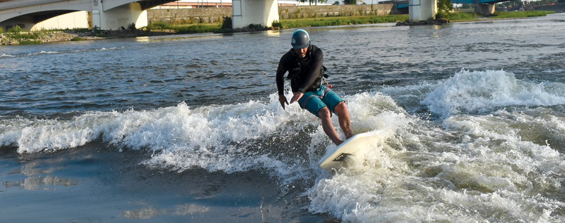 Surfing on the Great Miami River