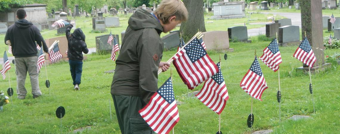 Anthony Steines created a digital map to aid Scouts as they place flags at veterans’ graves in Warren.