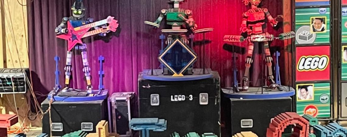A moving, dancing band, made from Legos. 