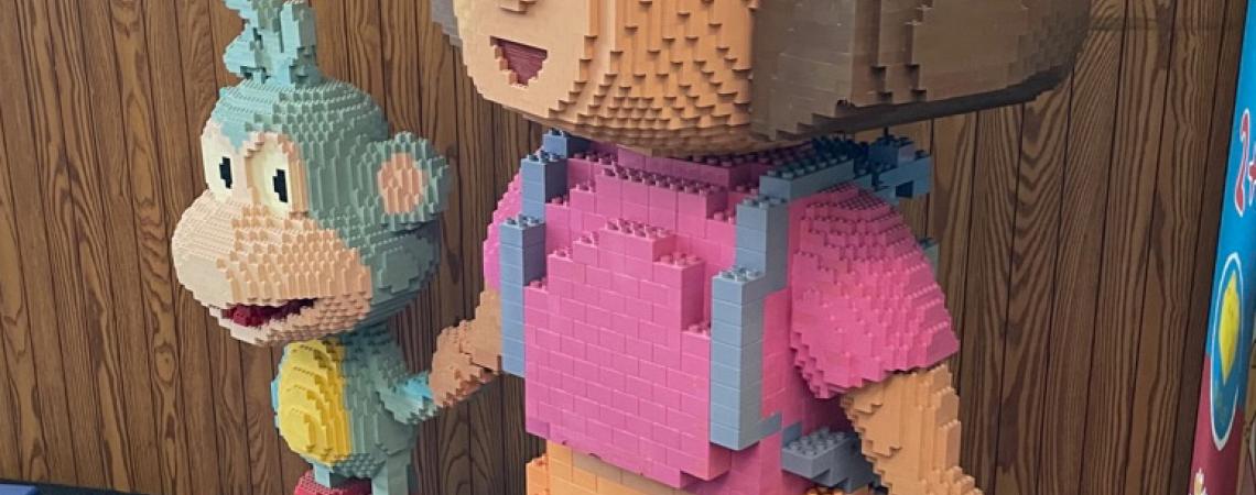 Dora the Explorer, made from Legos.
