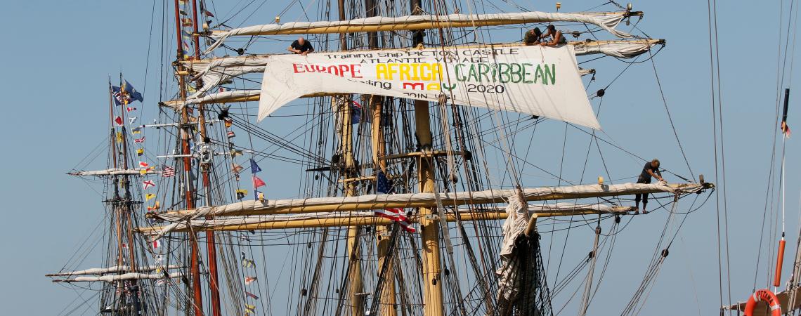 Flags on a Tall Ship