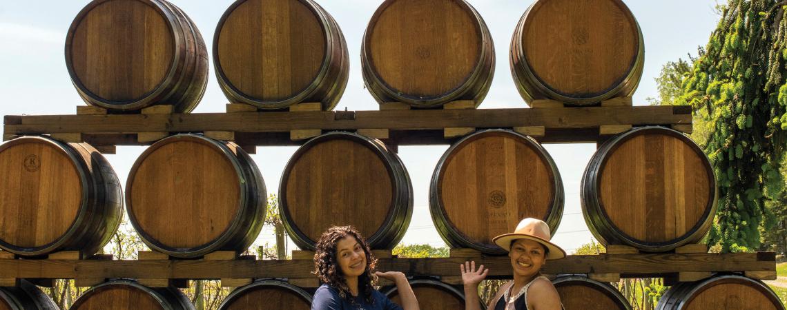 Sisters Elith Rizo and Adela Rizo strike a pose at Gervasi Vineyard.