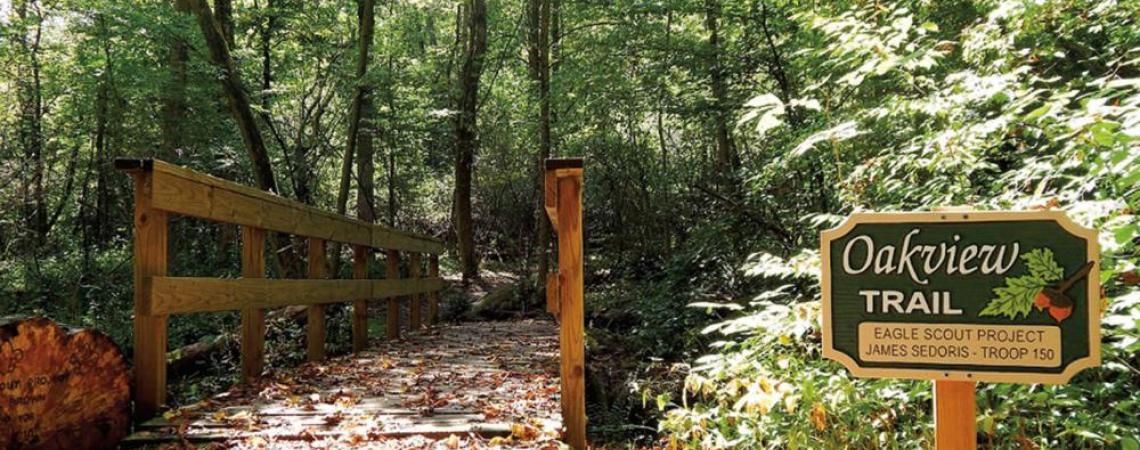 Beech Creek Gardens features four hiking trails. 