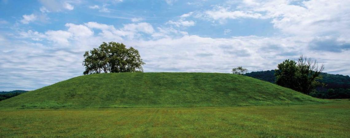 The reconstructed Central Mound at the Seip Earthworks southwest of Chillicothe (photograph by Mary Salen/Getty Images).