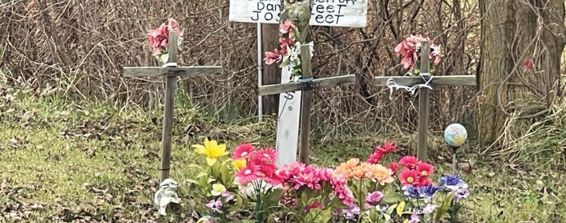 A roadside memorial