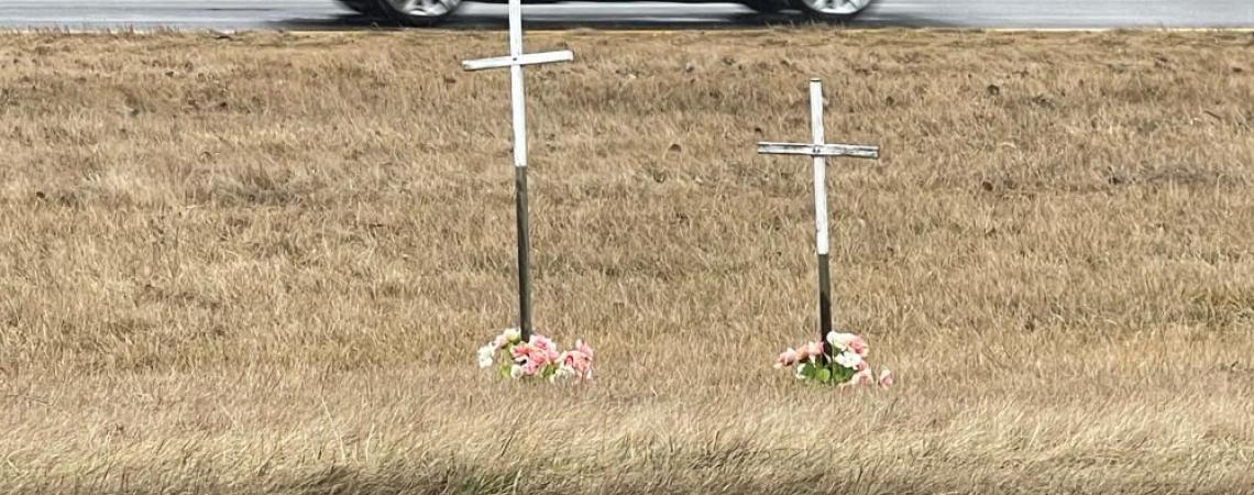 A roadside memorial