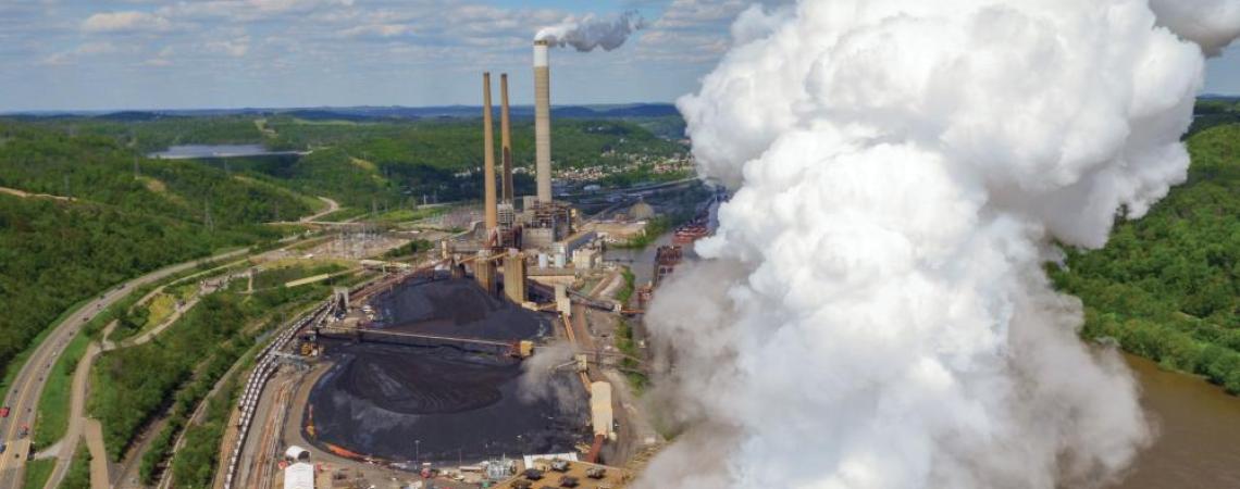 An overhead view of the Cardinal Power Plant in Brilliant, Ohio. 