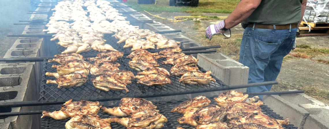 The 45-foot long barbeque pit that feeds attendees of the Vinton County Air Show.