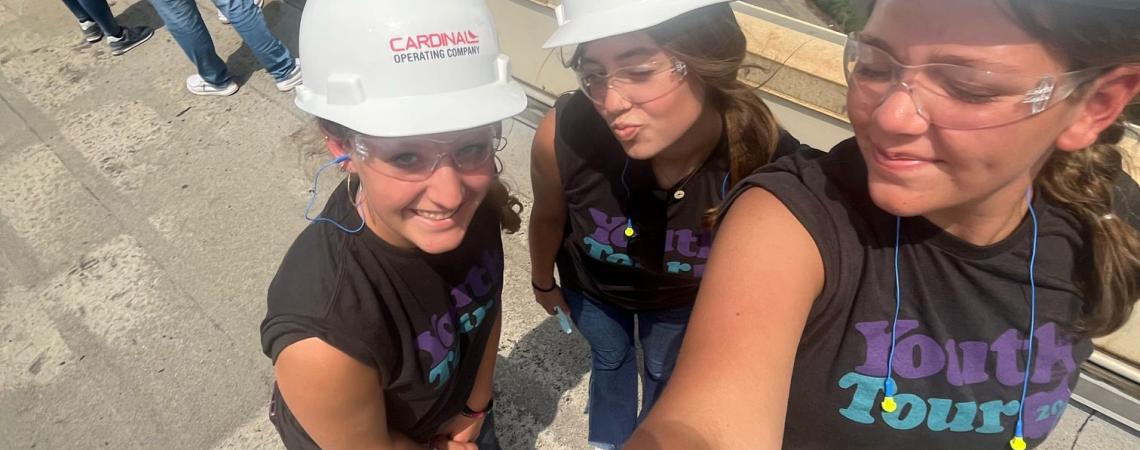 Youth Tour delegates on a tour of the Cardinal Power Plant