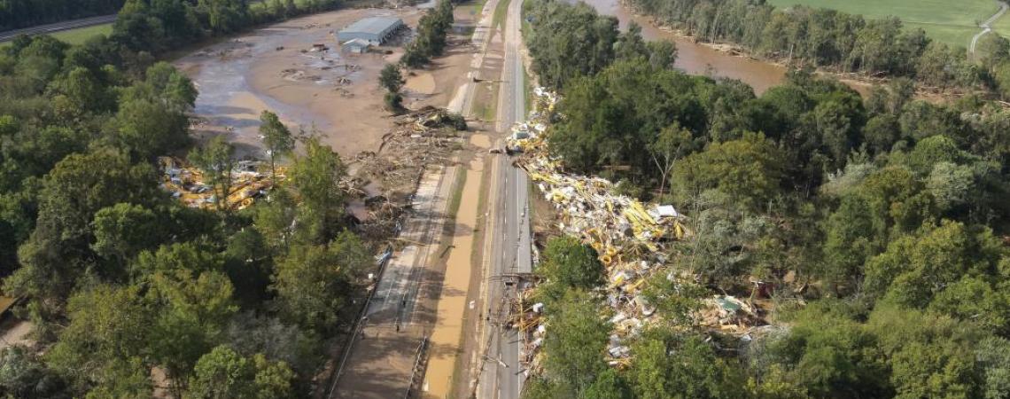 Destruction left by a hurricane