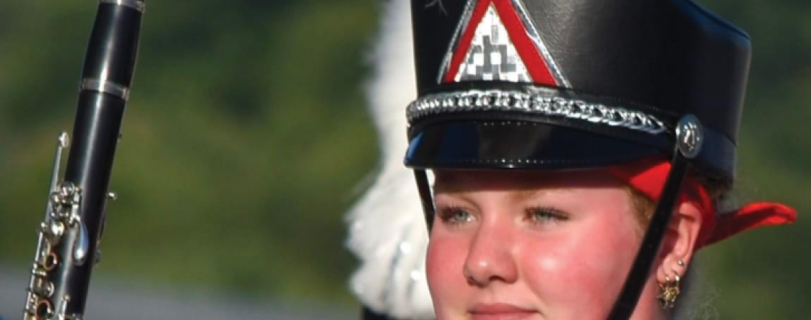 Brynn Goedel in her band uniform
