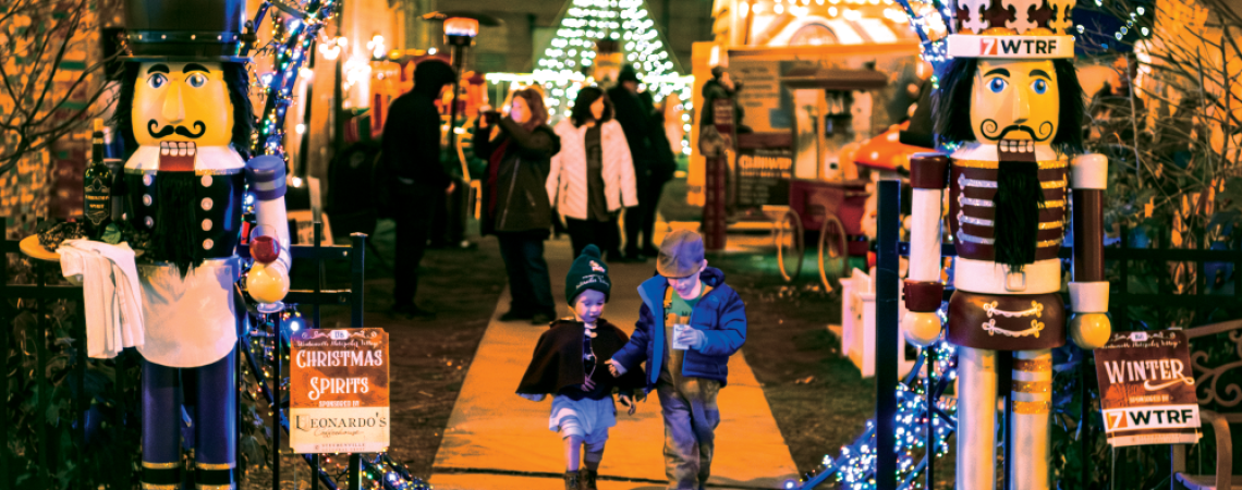 Children enjoying the Nutcracker Village in Steubenville