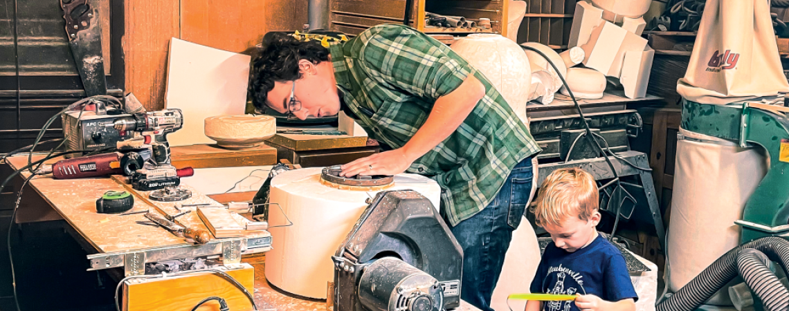 Brodie Stutzman building a nutcracker by hand