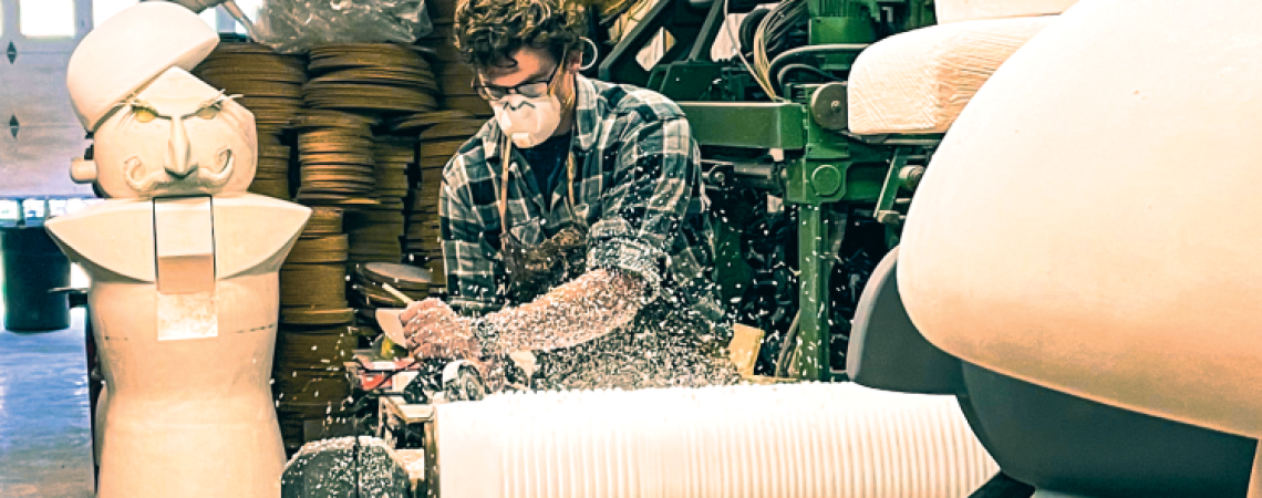 Brodie Stutzman building a nutcracker by hand