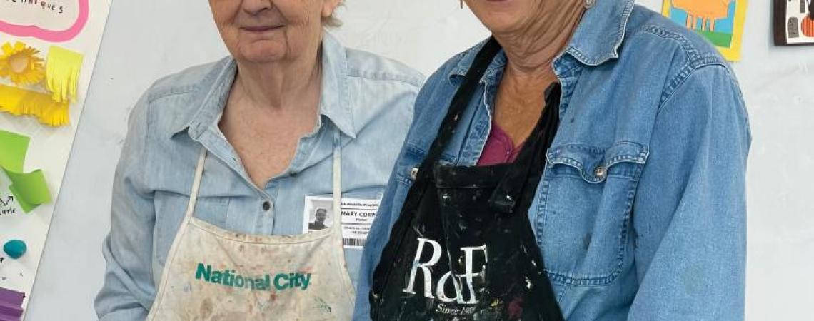 Virginia Corwin and Lynda Elias in their classroom