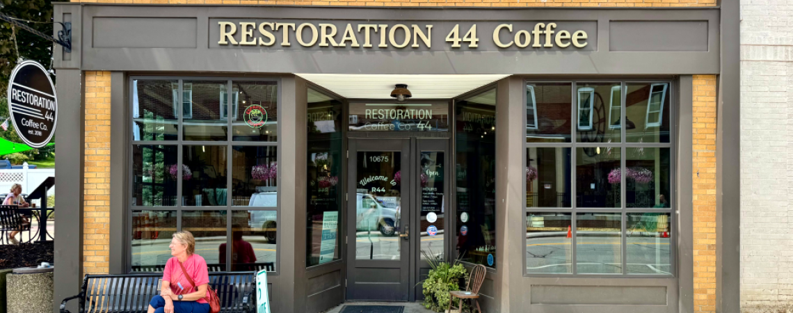 The outside of a local coffee shop