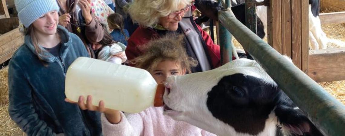 Bonnier Ayars with a group of students on her farm