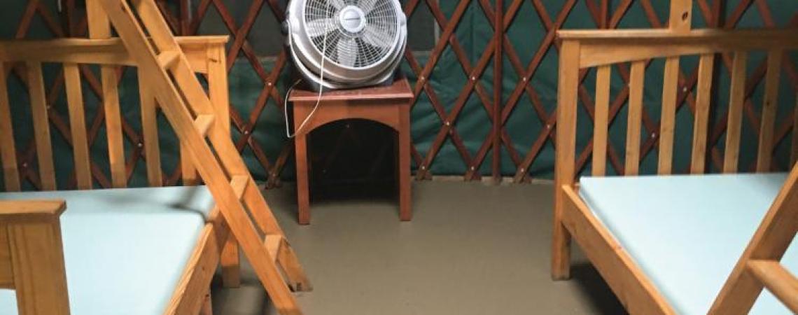 Inside a yurt at Ohio State Parks
