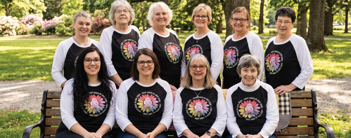 A group of women posing outdoors