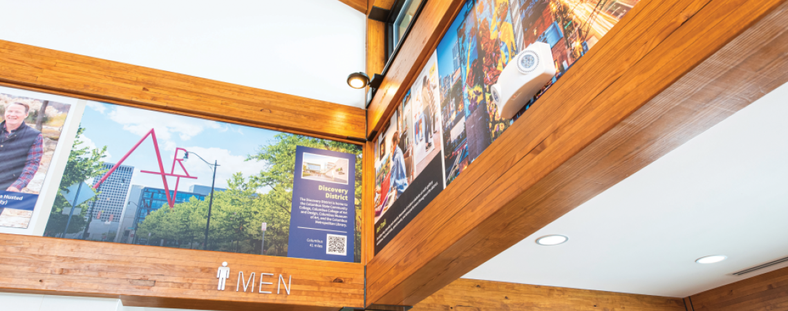 The inside of a highway welcome center